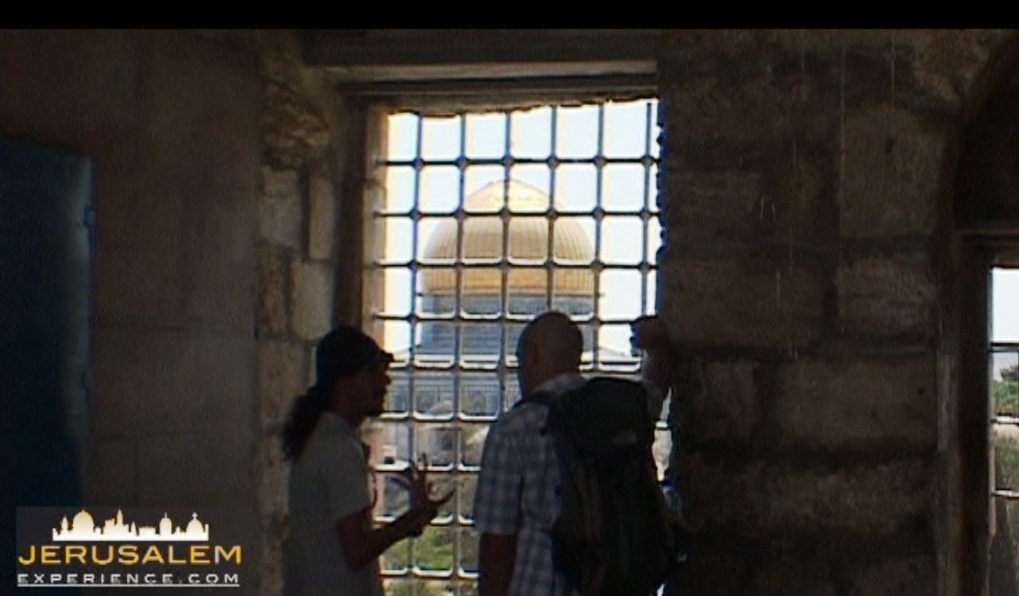 A view at Temple Mount from Station 1 of the Via Dolorosa