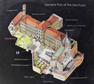 Map of the Church of the Annunciation in Nazareth